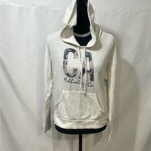 Hollister Women's Cream Graphic Hoodie